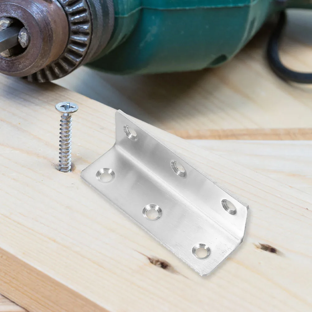

8Pcs Long Strip Corner Fixer Stainless Steel 90 Degree L Brackets Heavy Duty for Furniture Wood Reinforcement Angle Braces