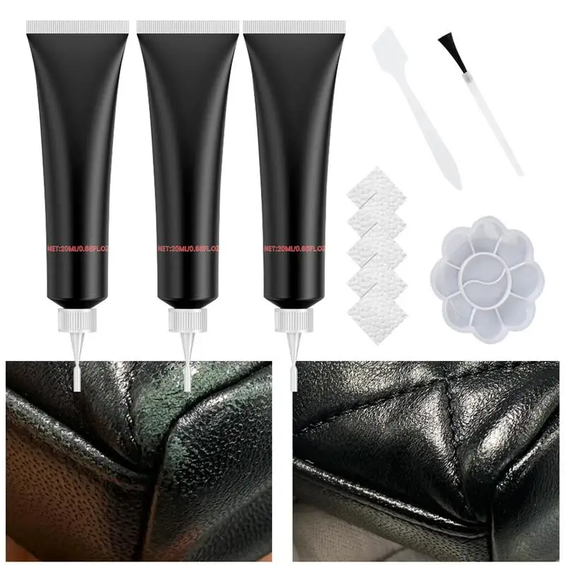 Leather Repair Kit for Furniture Ultra-Fast Drying Leather Paint for Furniture Leather Recoloring Balm Scratch Remover for