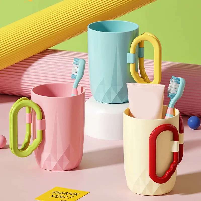 Solid Color Kids Toothbrush Cup Ceramic, Nordic Style Minimalist Home Dorm Bathroom Tumbler