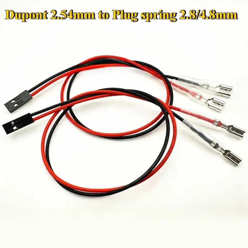 

5/10/30Pcs Dupont 2.54mm to Plug spring terminal wire 2.8mm/4.8mm switch line socket spring belt cable wire harness 30cm 22AWG