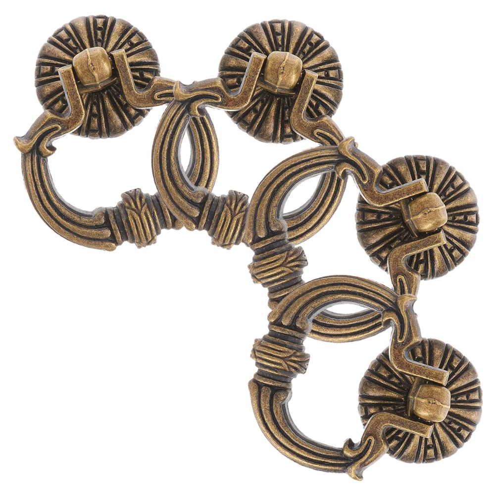 

4Pcs Cabinet Small Vintage Drawer Pull Rings Handles for Dresser Closet Wardrobe Decorative Furniture Pulls Vintage Drawer Pulls