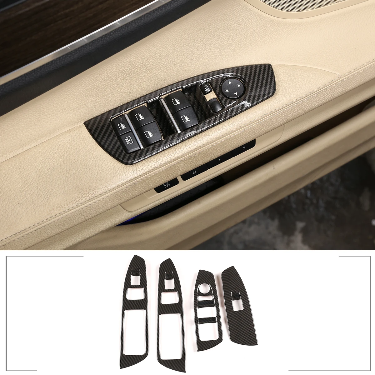 

For 2009-2014 BMW 7 Series F01 ABS carbon fiber glass lifter decorative frame car interior decoration stickers car accessories