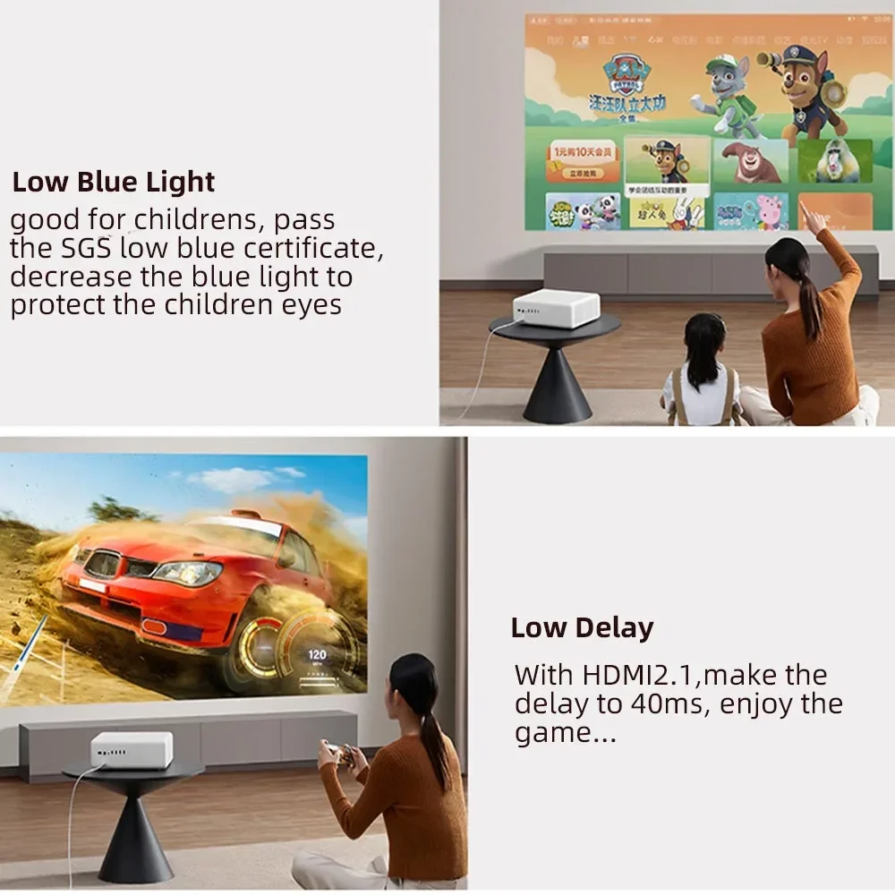 Mijia-Projetor 3D Android para Home Theater, Luz ALPD, Home Theater, 1s, 2400 ANSI Lumens, 1080p, MIUI TV, Novo