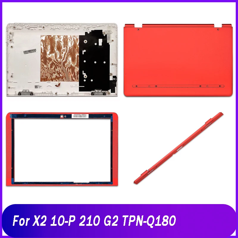 Tampa traseira para laptop HP LCD tampa traseira superior, moldura frontal, tampa da dobradiça, caixa base inferior, Shell A B D, vermelho, X2 210 G2 10-P TPN-Q180, novo