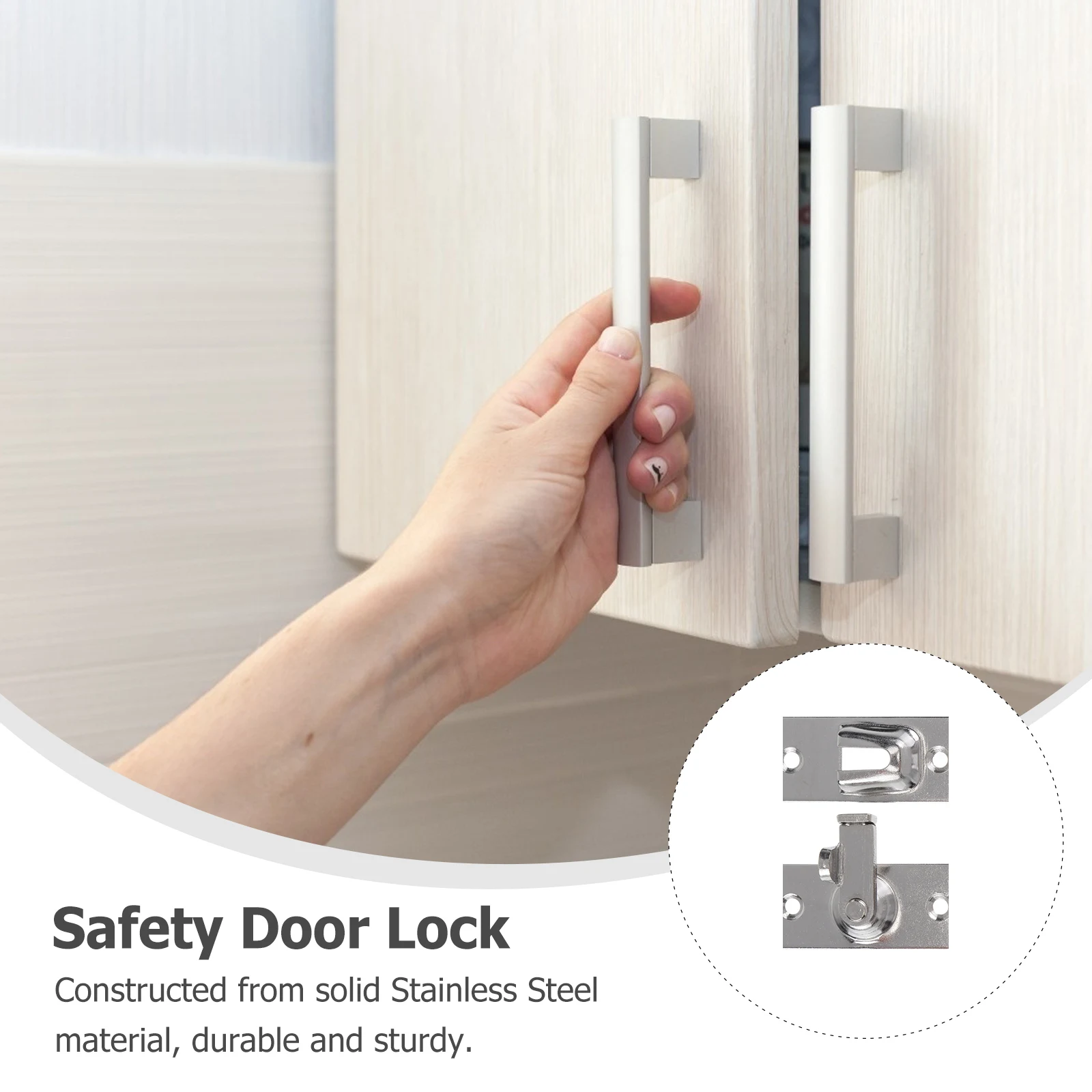 

Stainless Steel Door Latch 90 Degree Safety Lock Right Angle Barrel Bolt Sliding Hardware For Indoor Outdoor Doors