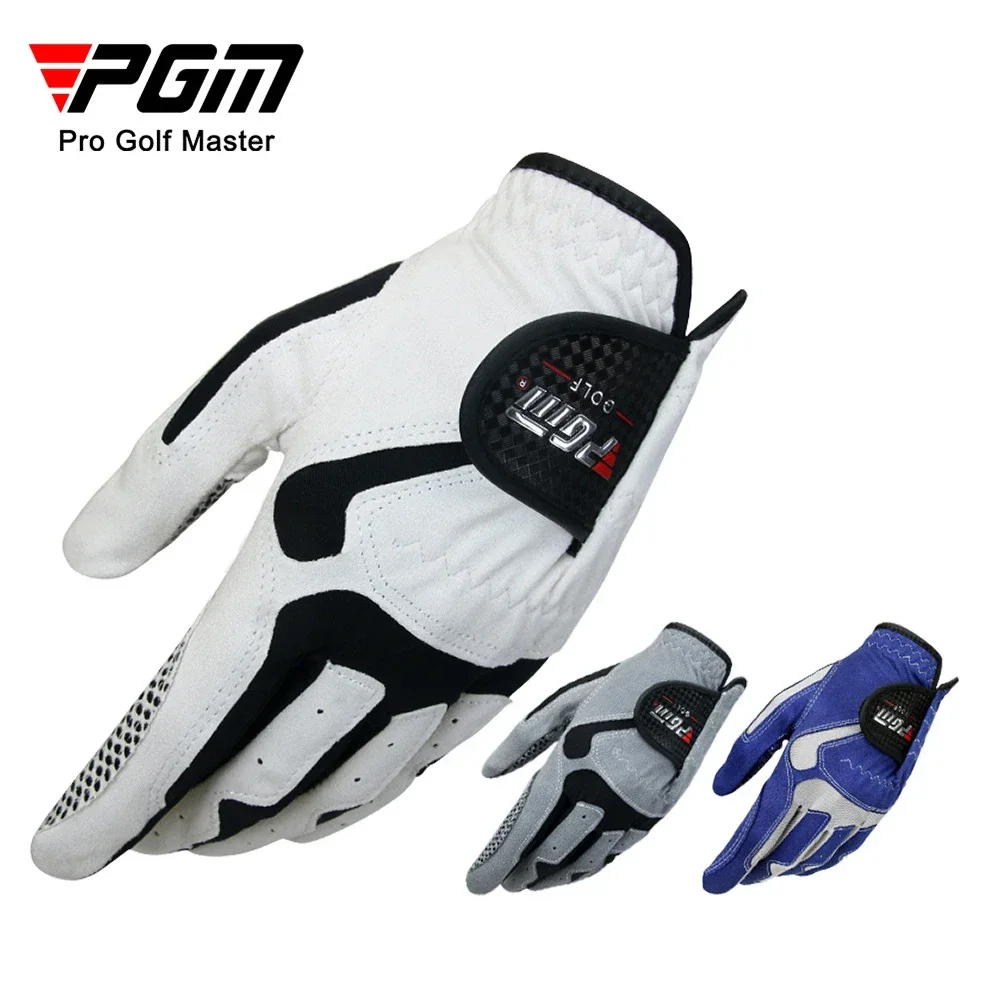 PGM ST017 Left Right Golf Glove,Men's Microfiber Breathable Swing Training Gloves,Soft Comfortable Non-Slip Particles Glove