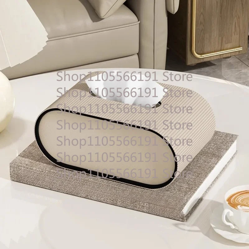 Leather tissue box, simple high-grade tissue box, light luxury tissue box suitable for living room, bathroom, office, hotel