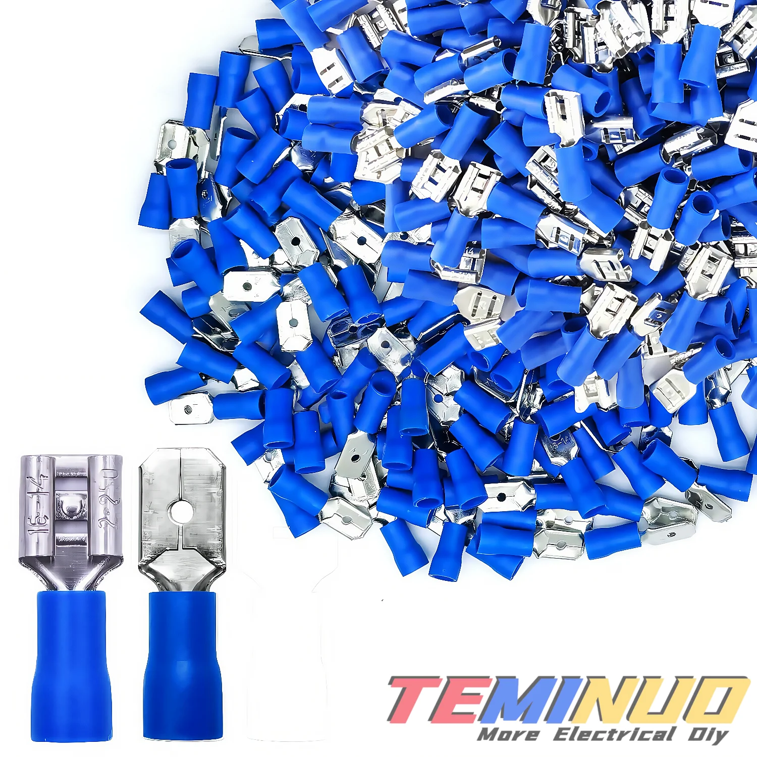 60/80 stuks mannelijke en vrouwelijke geïsoleerde spade-connectoren, 6,3 mm 1/4' 22-16/16-14/12-10 AWG elektrische snelkoppeling draadconnectoren