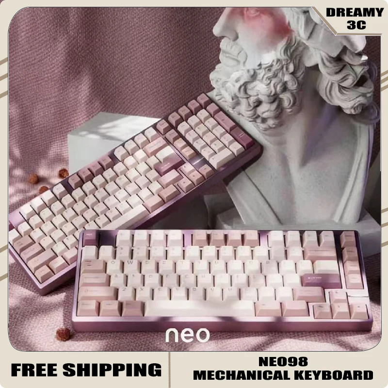 NEO98 Wireless Customized Mechanical Keyboard Kit Counterweight CNC Aluminium Case Bluetooth/2.4G/TYPE-C Game Office Tri-Mode