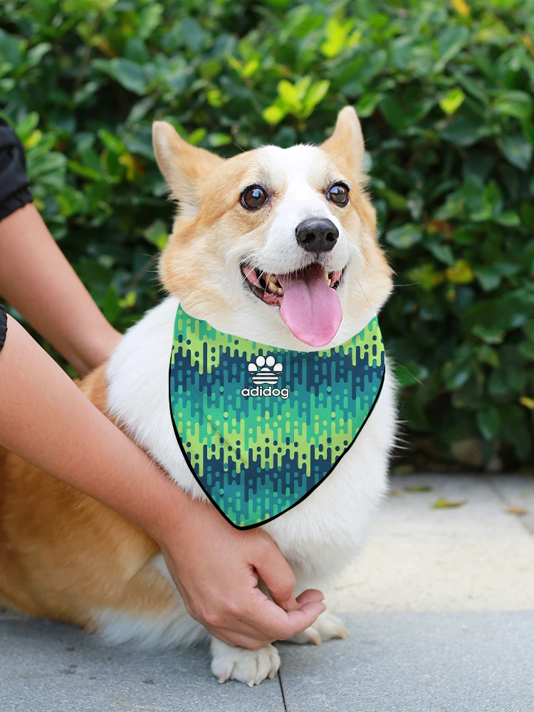 Dog bibs stripes simple pet bibs printed pet accessories Corgi golden French bulldog medium and large dog waterproof bibs summer