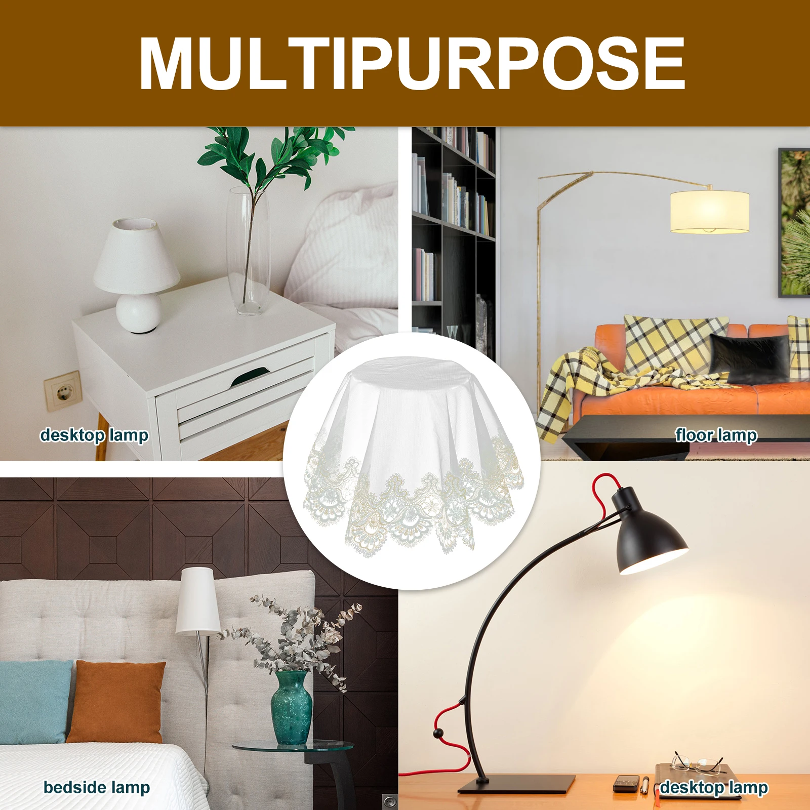 

Lace Lampshade Cover 80cm Gauze Dust Protector for Table Lamp Decor Household Shade Cover Anti Insect Water Resistant