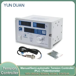 Manual/ Semi-automatic Roll Diameter Tension Controller 4A & Hall Sensor Magnetic Powder Brake Clutch Potentiometer PLC Control