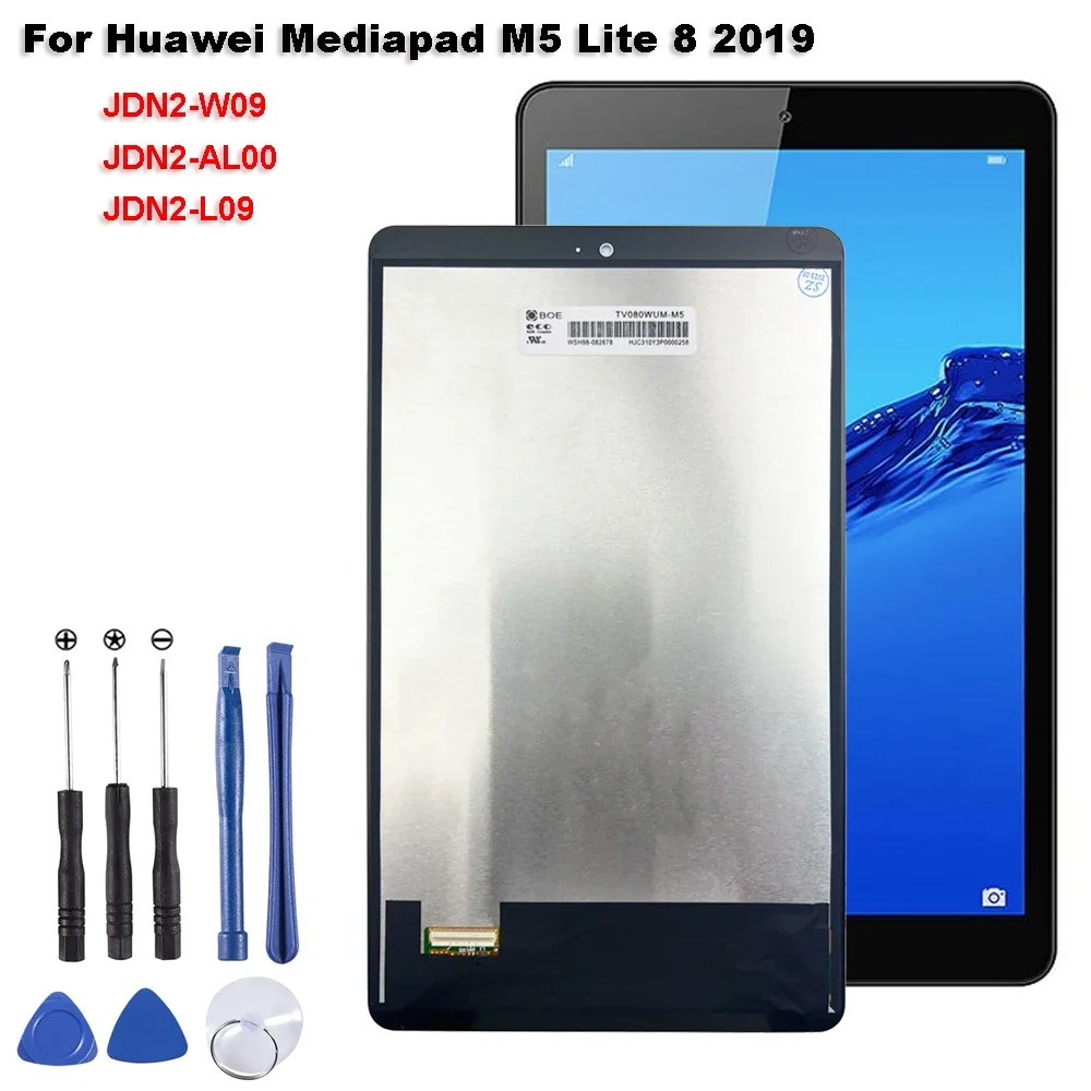 AAA+ For Huawei Mediapad M5 Lite 8 2019 JDN2-W09 JDN2-AL00 JDN2-L09 LCD Display Touch Screen Digitizer Assembly Replacement