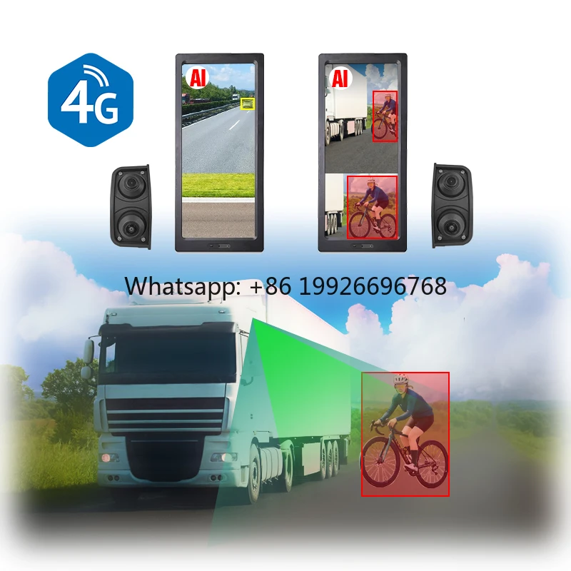 

12.3 Inch Smart Rear View Mirror for BSD & 4G - HD Digital Display, Blind Spot Detection, Real-Time Alerts for Trucks Vehicles