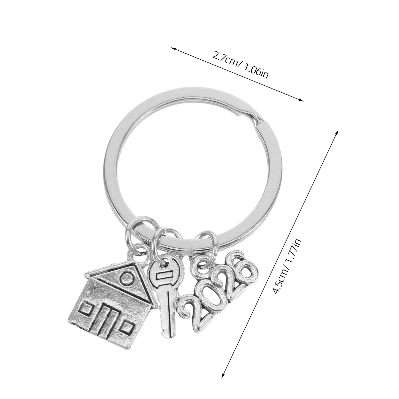 2Pcs Small House Keychain New Home Keyring Elegant Metal Key Pendant for Moving Announcement Realtor Thank You Present 2026