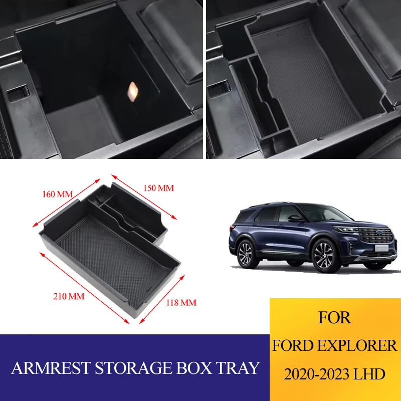 

For Ford Explorer 2020-2023 LHD Car Armrest Storage Box Console Organizer Containers Tray Interior Accessories