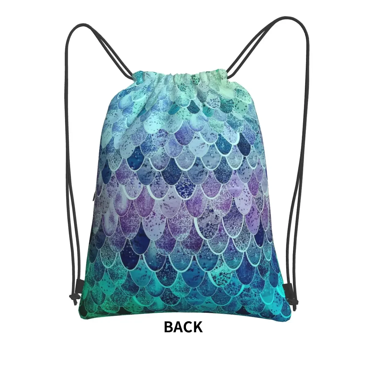 Magic Mermaid Rainbow Portable Backpacks Drawstring Bag Drawstring Bundle Pocket Sundries Bags For Travel Sport Man Woman