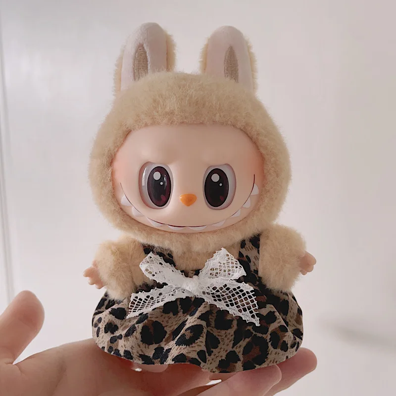 

17cm Labubu 1-3 Gen Doll Outfits | Leopard Lace Dress | Clothes for Labubu Plush Pendants Accessories