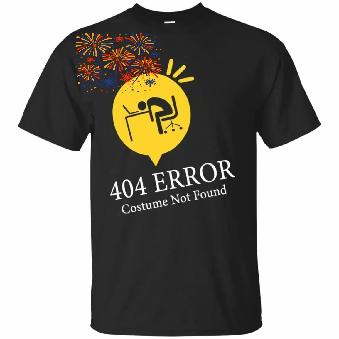 Funny Halloween Error 404 Costume Not Found T-Shirt 100% Cotton O-Neck Summer Short Sleeve Casual Mens T-shirt