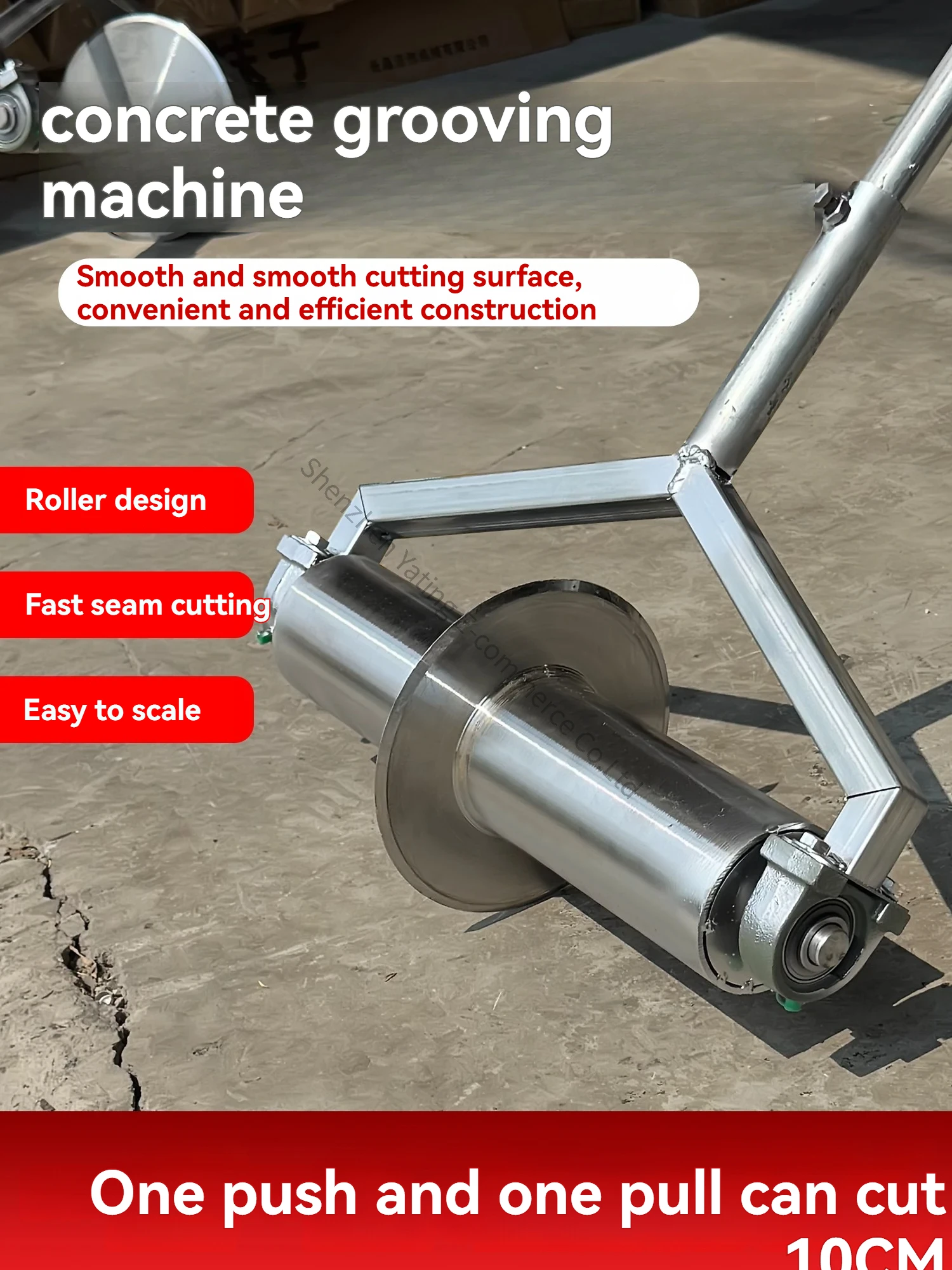 Concrete Floor Joint Cutting Machine, Hand Push Type Joint Cutting Artifact Manual Road  Machine Expansion Joint Soft Cutter