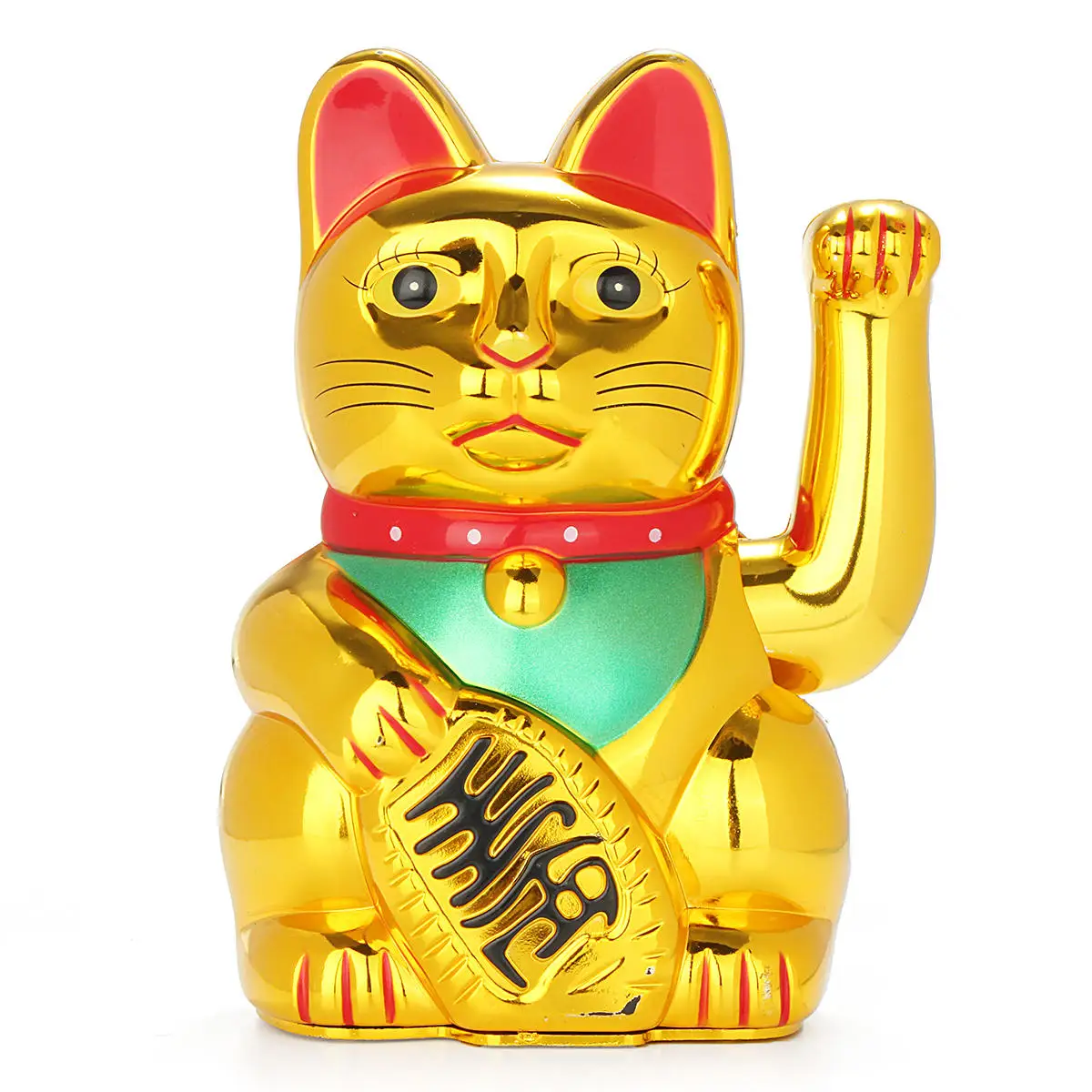 

6" Chinese Lucky Waving Hand Maneki Neko Gold Fortune Feng Shui Cat Moving Arm Doll