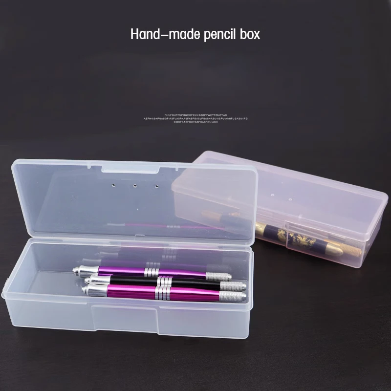 

1pc Plastic Tattoo Storage Box Pink White Manual Pen Tattoo Machine Pen Rectangle Tattoo Storage Organizer Display Container