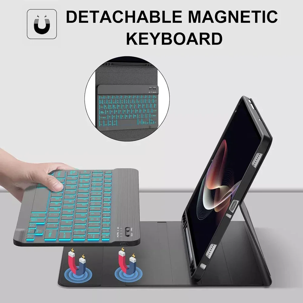 Keyboard Case for Samsung Tab S10 FE 10.9 inch SM-X520/X526/X526B 2025, Bluetooth keyboard cover for Galaxy Tab S9 FE 10.9 