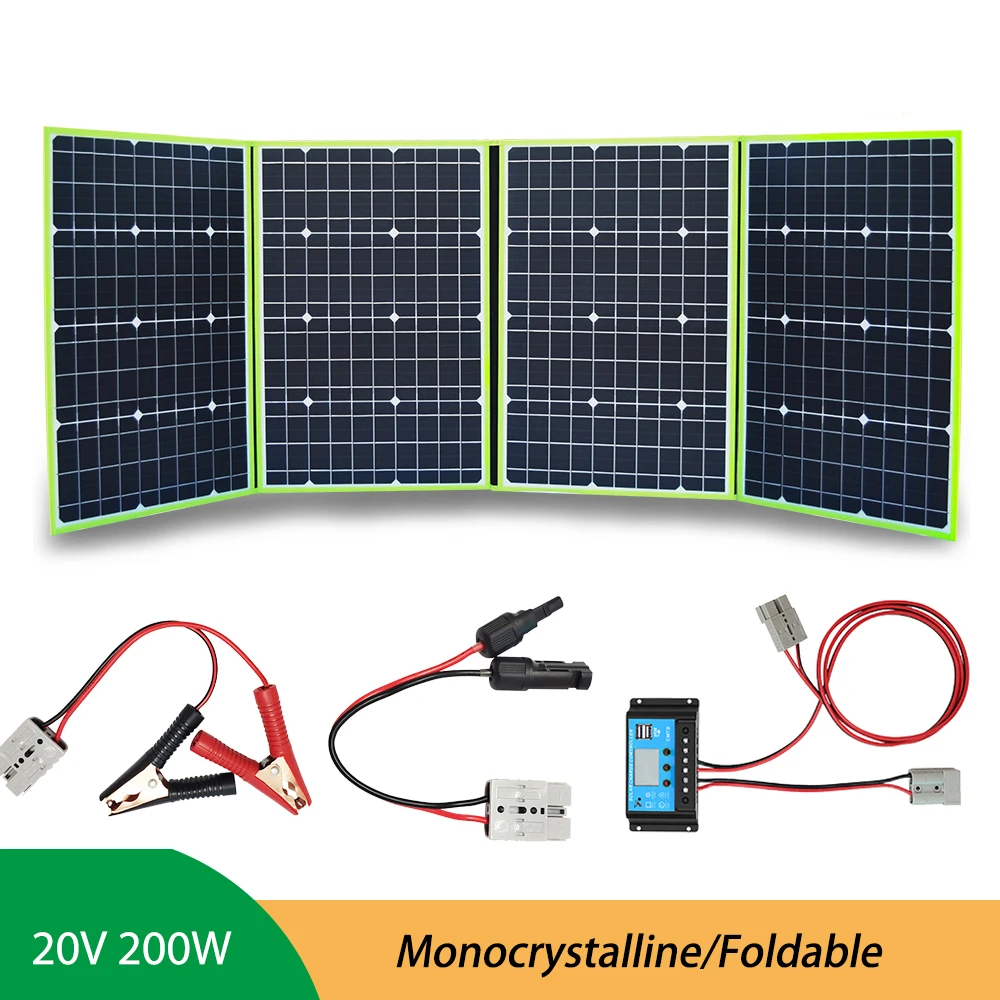 

Гибкая складная солнечная панель, складная высокоэффективная портативная солнечная панель для путешествий, телефона и лодки, 12 В, 50 Вт, 100 Вт, 150 Вт, 200 Вт, комплект CE