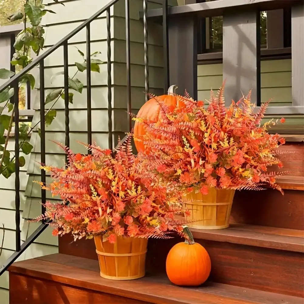 زهور صناعية متينة مقاومة للأشعة فوق البنفسجية، زهور صناعية معلقة في الهواء الطلق، نافذة مزهرية للحديقة في الشرفة للمنزل من الأمام #3