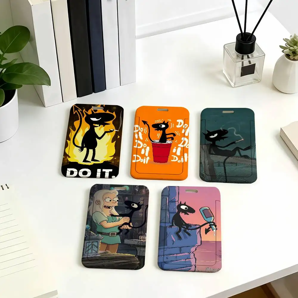 Cartoon D-Disenchantment Luci Card Holder Student ID Case Daily Use Subway Commute Work Cover Office School Bus Protector