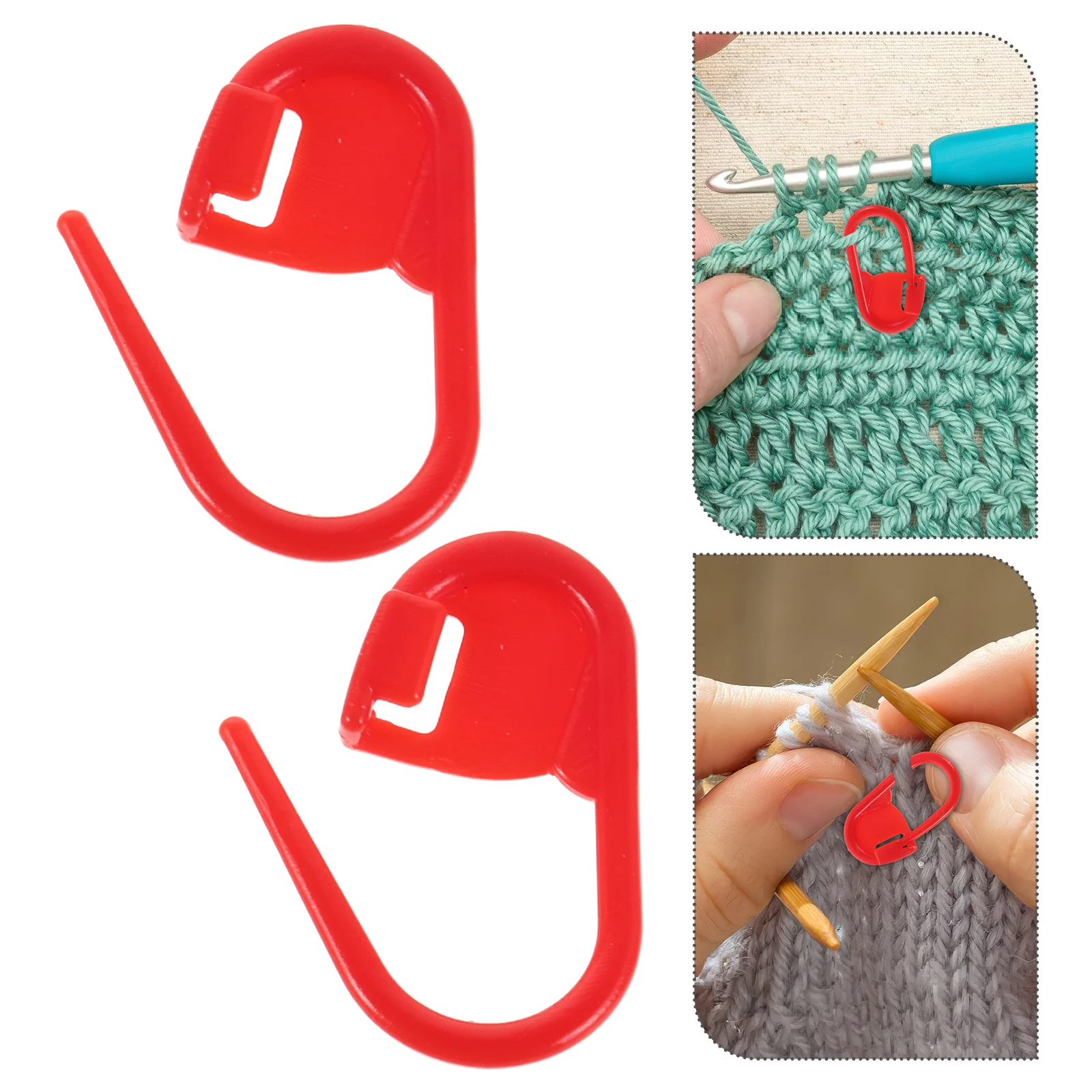 

1000pcs Plastic Stitch For Crochet Knitting Colored Locking Markers 0.98X0.39X0.04" Red Yarn Stitch Markers Set Craft Sewing