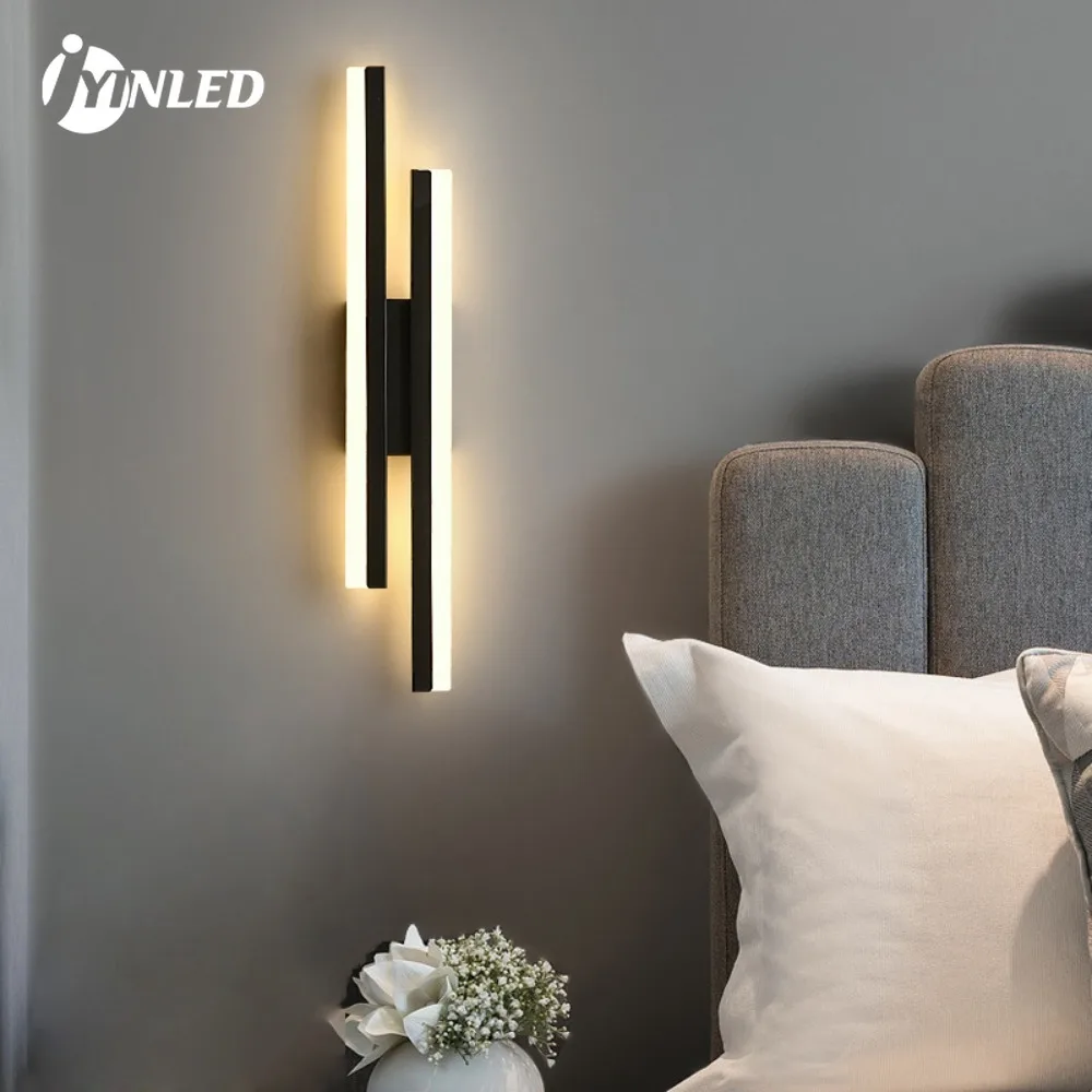 Stripe Wall Lamp Symmetrical Design TV Wall Lamp Soft Glow Suitable for Living Room Bedroom Hotel Left and Right Optional