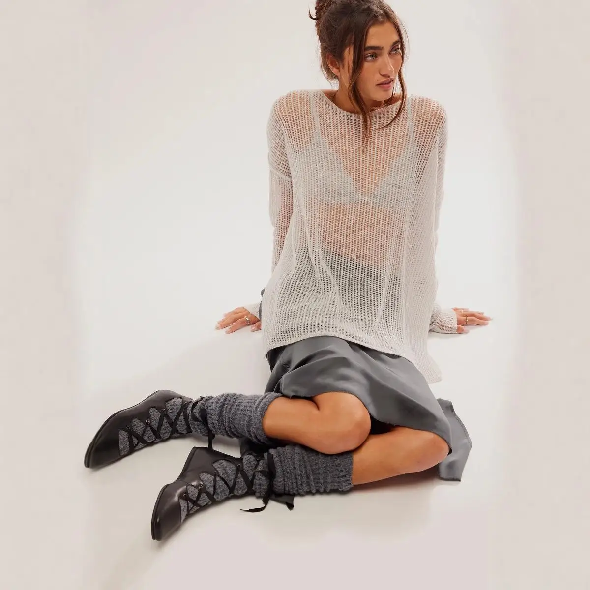 Wiosenno-letnia nowa dzianinowa długa narzutka na bikini w jednolitym kolorze, modna odzież plażowa, męski zestaw.