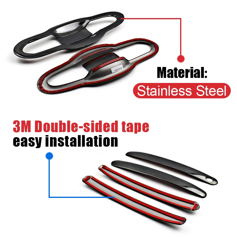 For Toyota Highlander XU70 Kluger Hybrid 2020 2021 2022 2023 Stainless Car Outer Side Door Bowl Handle Frame Trim Sticker Cover