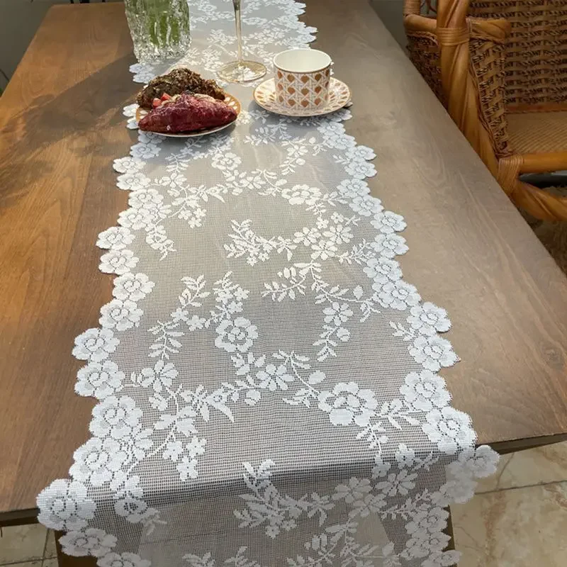 European Lace Table Runner Luxury Wedding Decoration  Flag Ins Long cloth Cabinet Cover Banquet Party Camino De Mesa