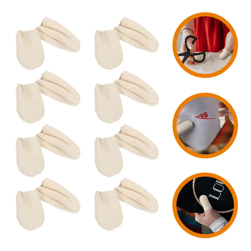 

8 пар швейных наперстков-защитных колпачков для пальцев, для вязания, рукоделия, DIY-проектов, безопасные, подходят для начинающих, аксессуар для шитья
