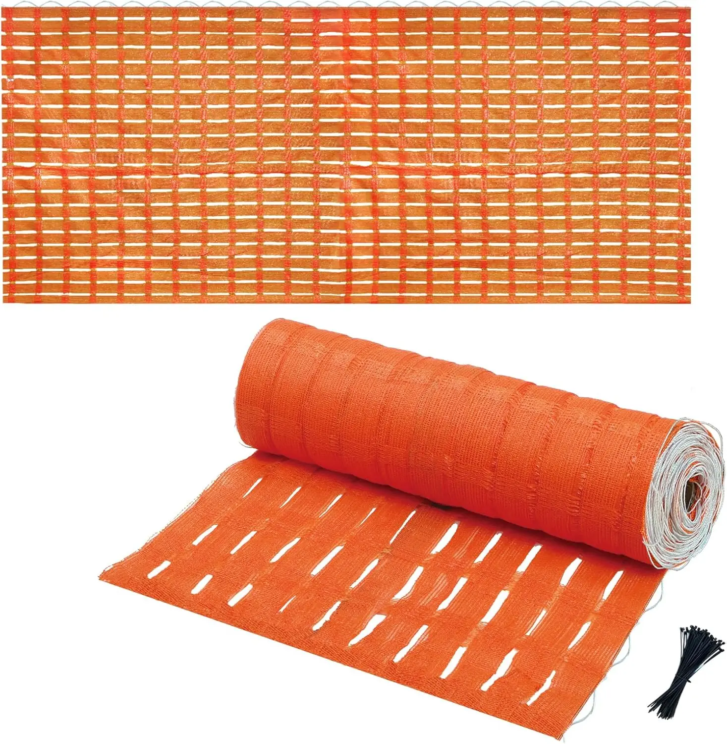 

Orange Safety Fence 5' x 100' HDPE Mesh Roll for Construction, Snow, Crowd Control, Garden Barrier