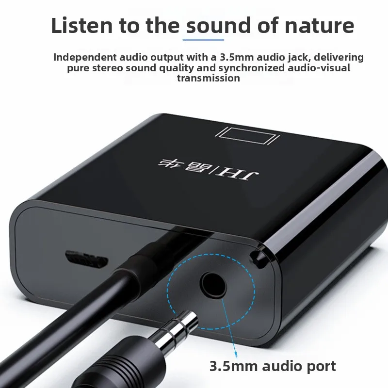 فلاش إرسال HDMI الأكثر مبيعًا إلى VGA محول فيديو للكمبيوتر المحمول HDMI إلى محول VGA مع الصوت