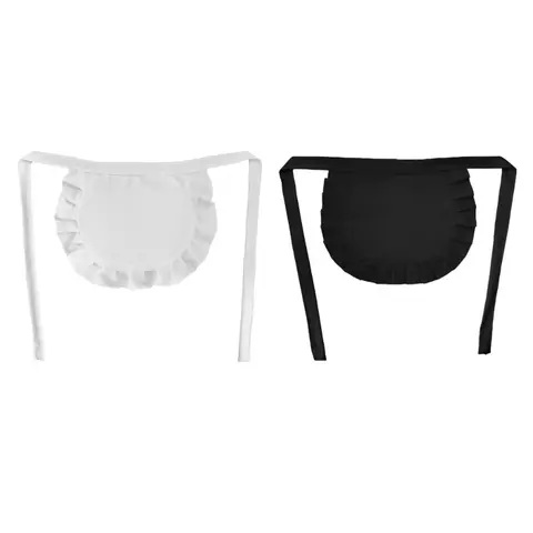 Waitress Maid Cosplay Waist Apron Half Apron Costume Cooking Aprons for Kitchen H9ED