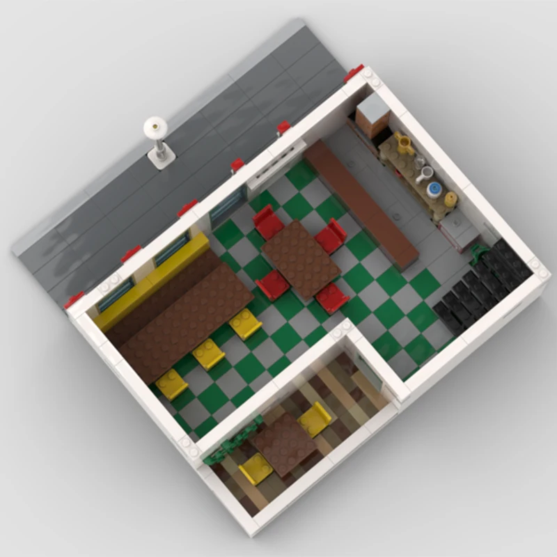 984PCS MOC Italienisches Restaurant Stadthaus DIY Modell Bausteine Modulare Architektur Geburtstag Spielzeug Geschenk für Erwachsene