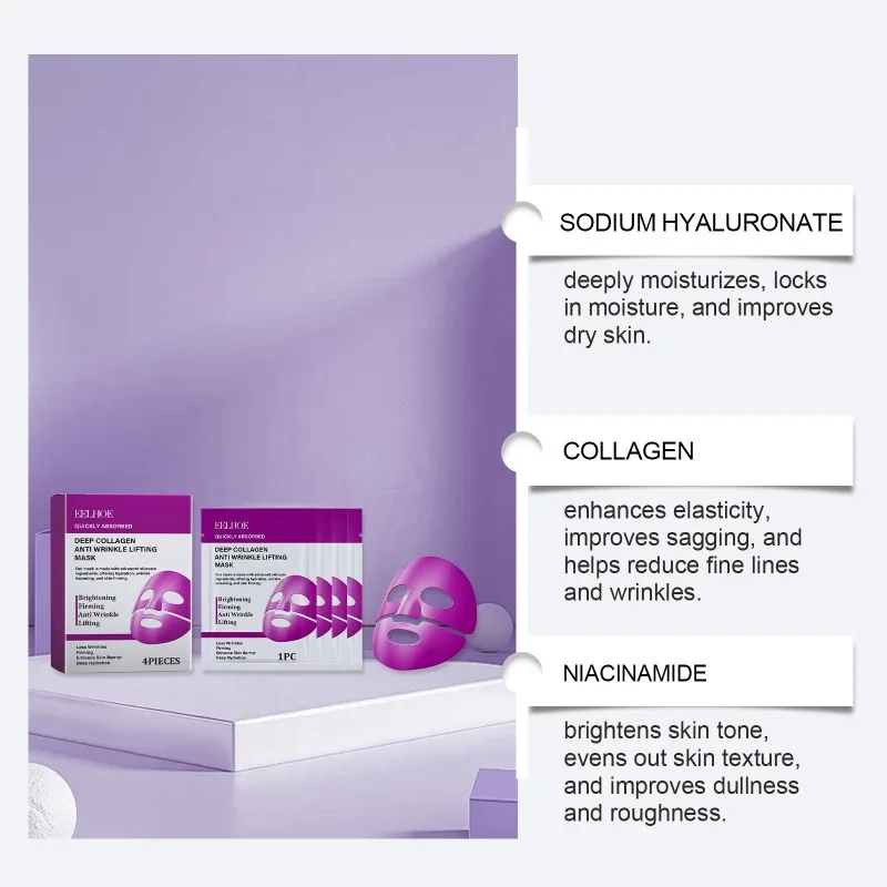 قناع ترطيب حمض الهيالورونيك - ترطيب مكثف ومهدئ، يترك البشرة ناعمة وناعمة