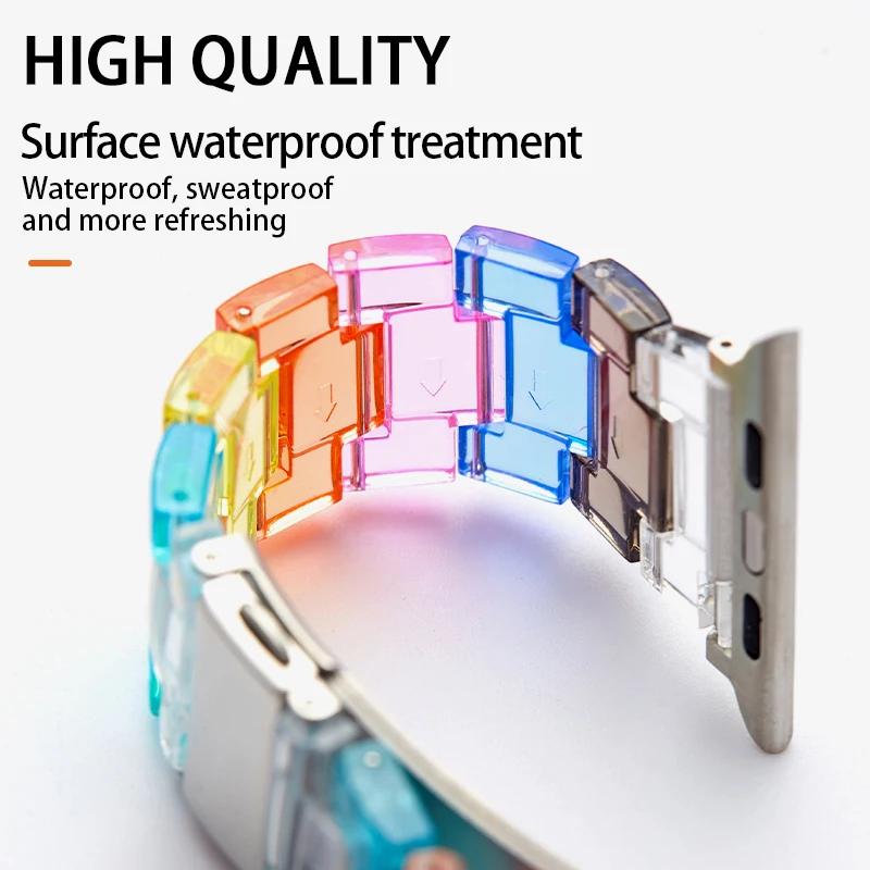 Rainbow Color Slim Strap for Apple Watch Band 8 7 6 5 4 3 SE Ultra 45MM 49MM 42MM 38MM 44MM 40MM Fashion Bracelet on iWatch Loop