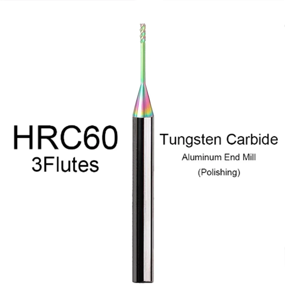 HRC55 Hrc60 2/3/4 Flute Tungsten Carbide End Mill Milling Cutter Cnc Routerbits Long Flute Endmills 1mm 1.5mm 2mm 2.5mm 3.0mm