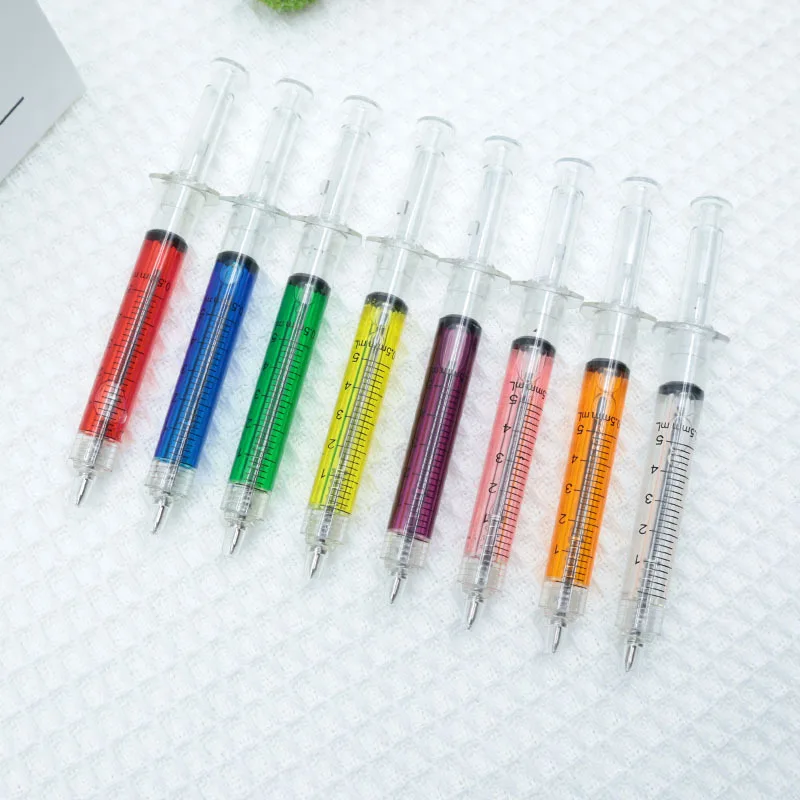 Office School Supplies Needle Syringe Ballpoint Plastic Transparent Simulation Syringe Styling Vaccine Injection Kawai Black Pen