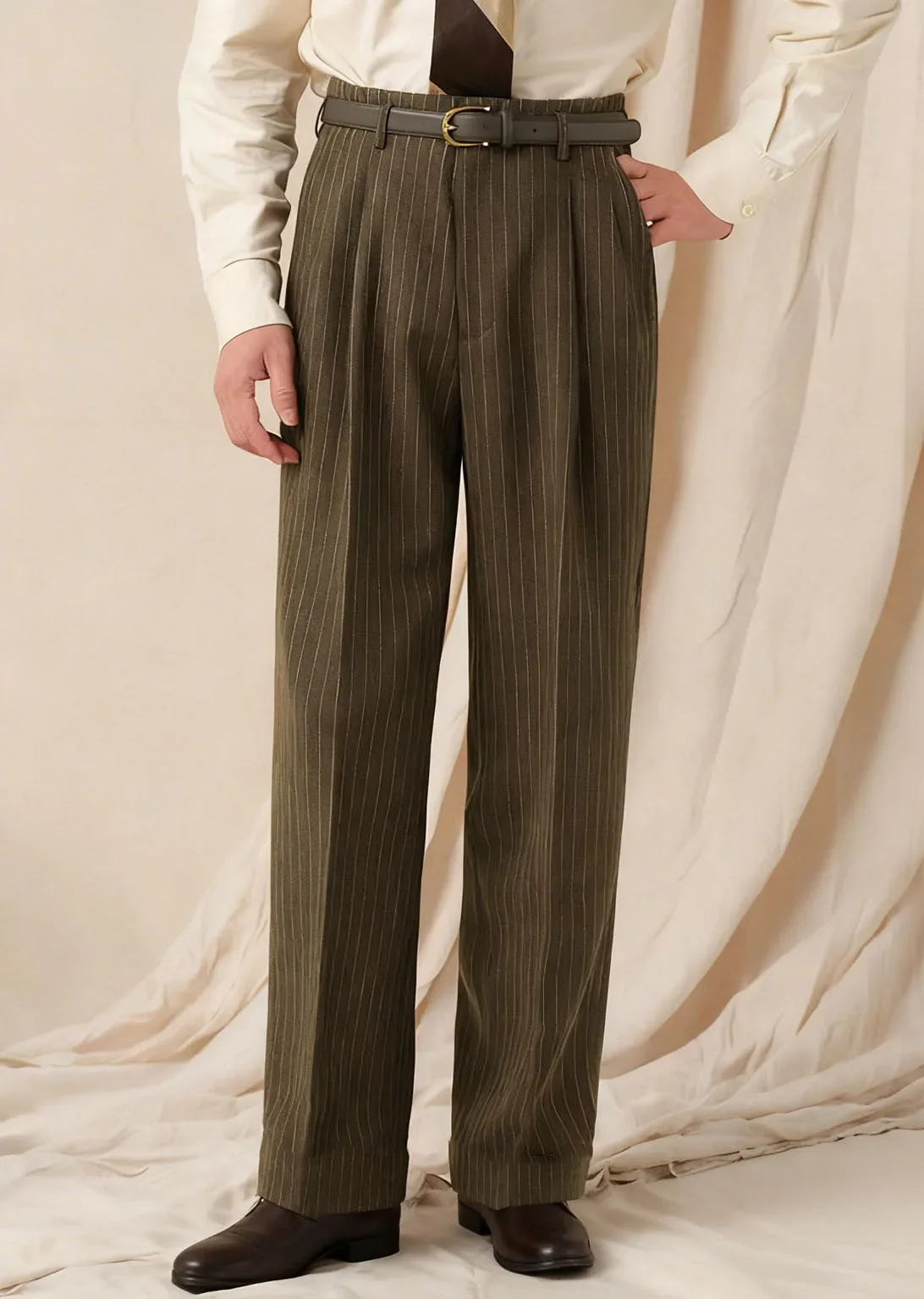 

Boutique Men's Pants Fashion Striped Dress High-Street Casual Business Office Formal Groom's Wedding Vintage Trousers