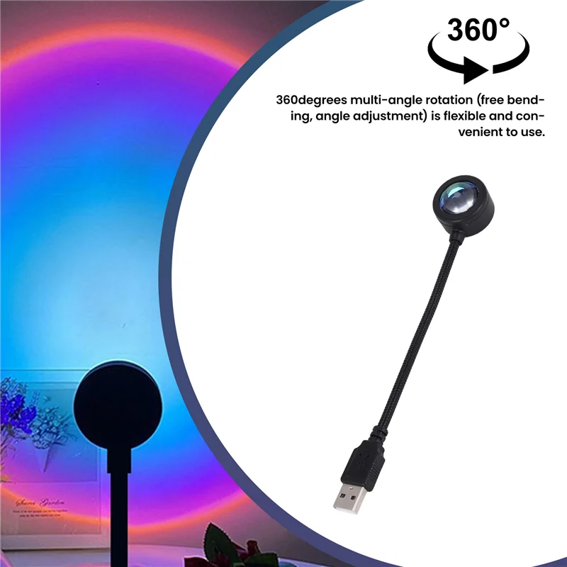 ABJY-LED USB лампа заката ночник проектор украшение для дня рождения портативный светильник для спальни гостиная