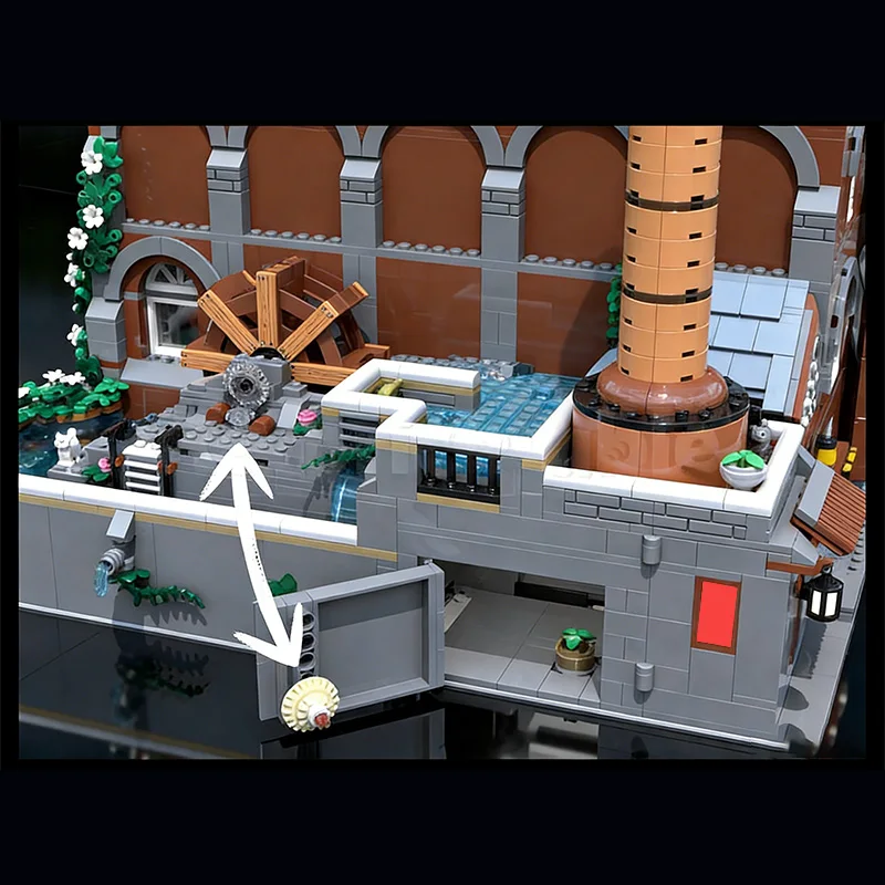 4011 ชิ้น ชุดตัวต่อเมือง City Street The PumpHouse MOC แบบประกอบเองได้ ของเล่นเสริมพัฒนาการยอดนิยม รุ่นง่ายๆ ประกอบเองได้ ของขวัญสำหรับเทศกาล