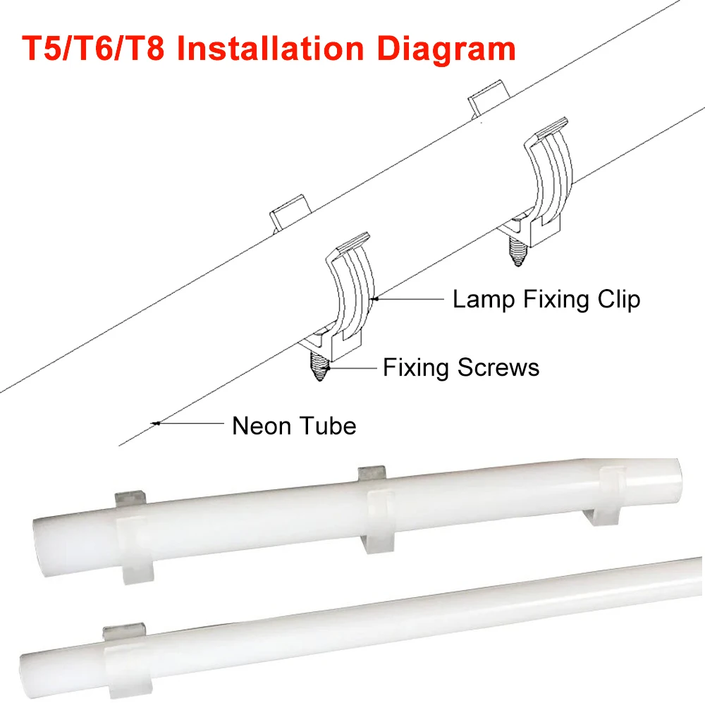 T5 T6 T8 LED Round Neon Fixed Clip Plastic Buckle Accessories High Quality Transparent White Connector Silica Gel Tube Holder