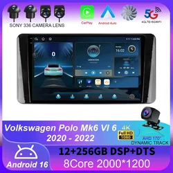 Android 16 Carplay Car Radio For Volkswagen Polo Mk6 VI 6 2020 - 2022 Multimedia Video Player Navigation Stereo GPS No 2Din DVD
