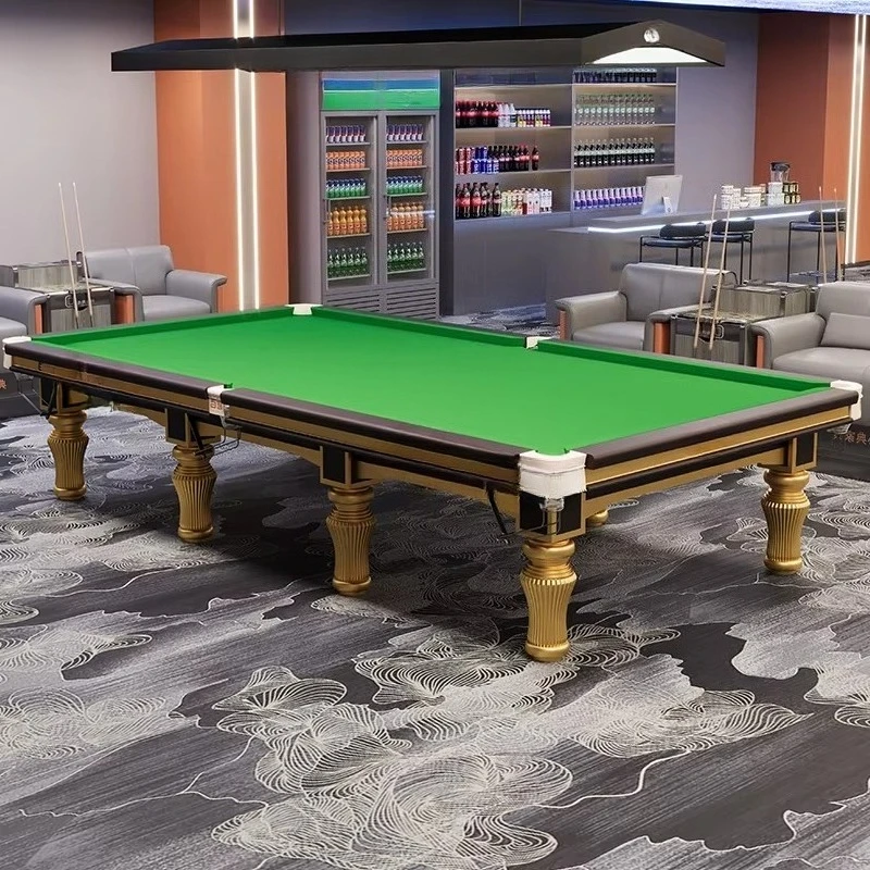 Fotografia 4: Mesa de Bilhar e Snooker Premium de 12 pés com 4,5cm de Espessura para Entretenimento em Casa, com Bolas e Tacos de Snooker